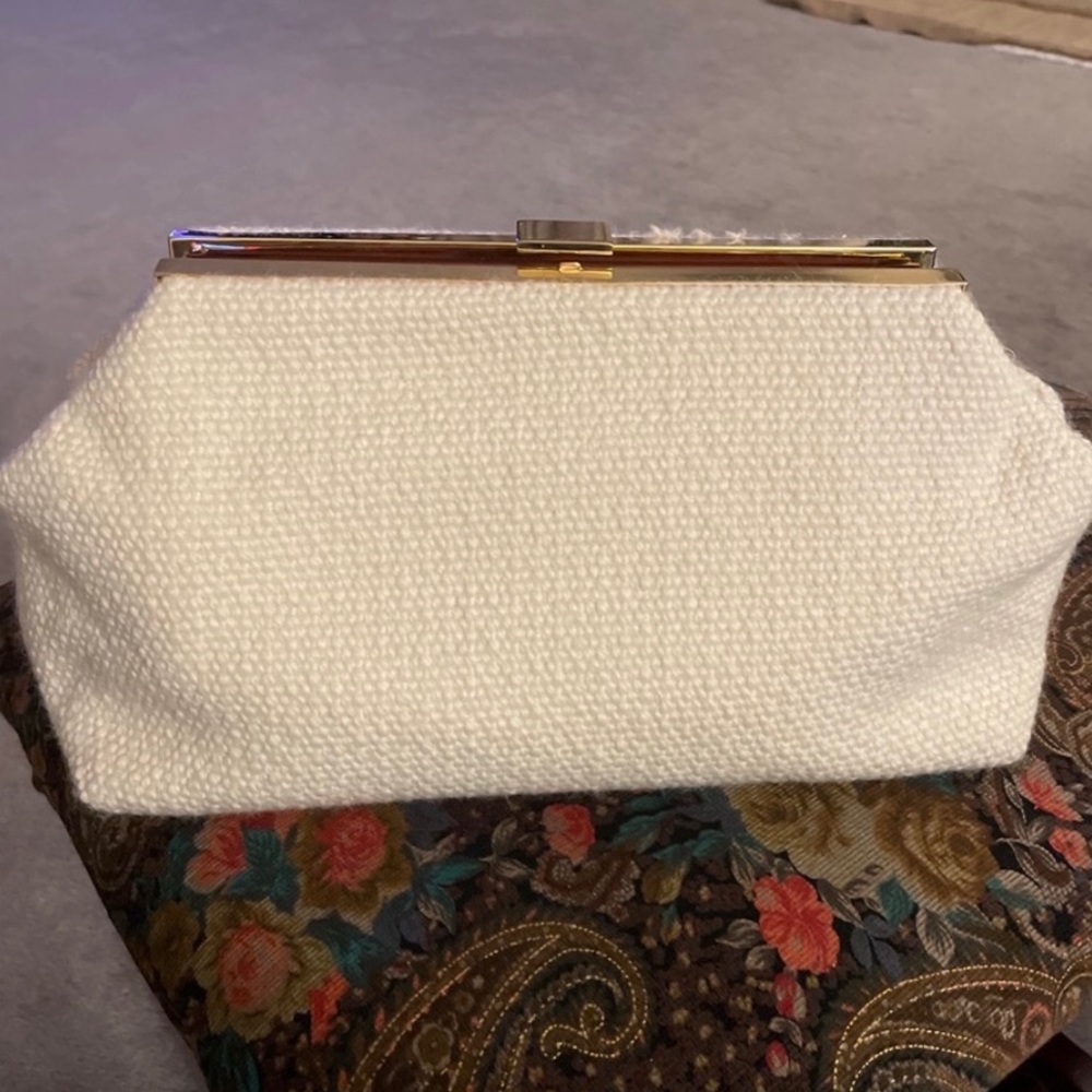 Mansur Gavriel x Maharam Volume Clutch Creme White